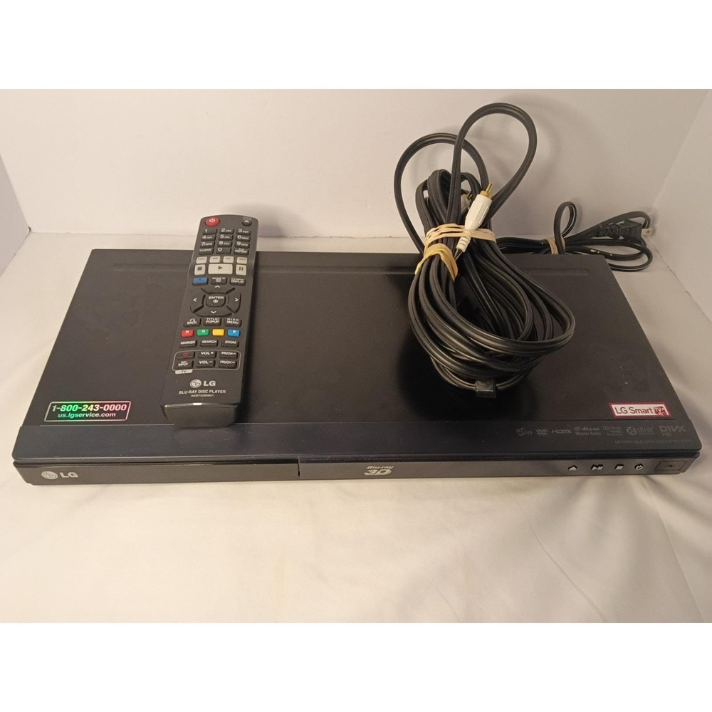 LG BD670 Network 3D Blu-ray Disc Player WiFi With Remote And HDMI 1080p Black